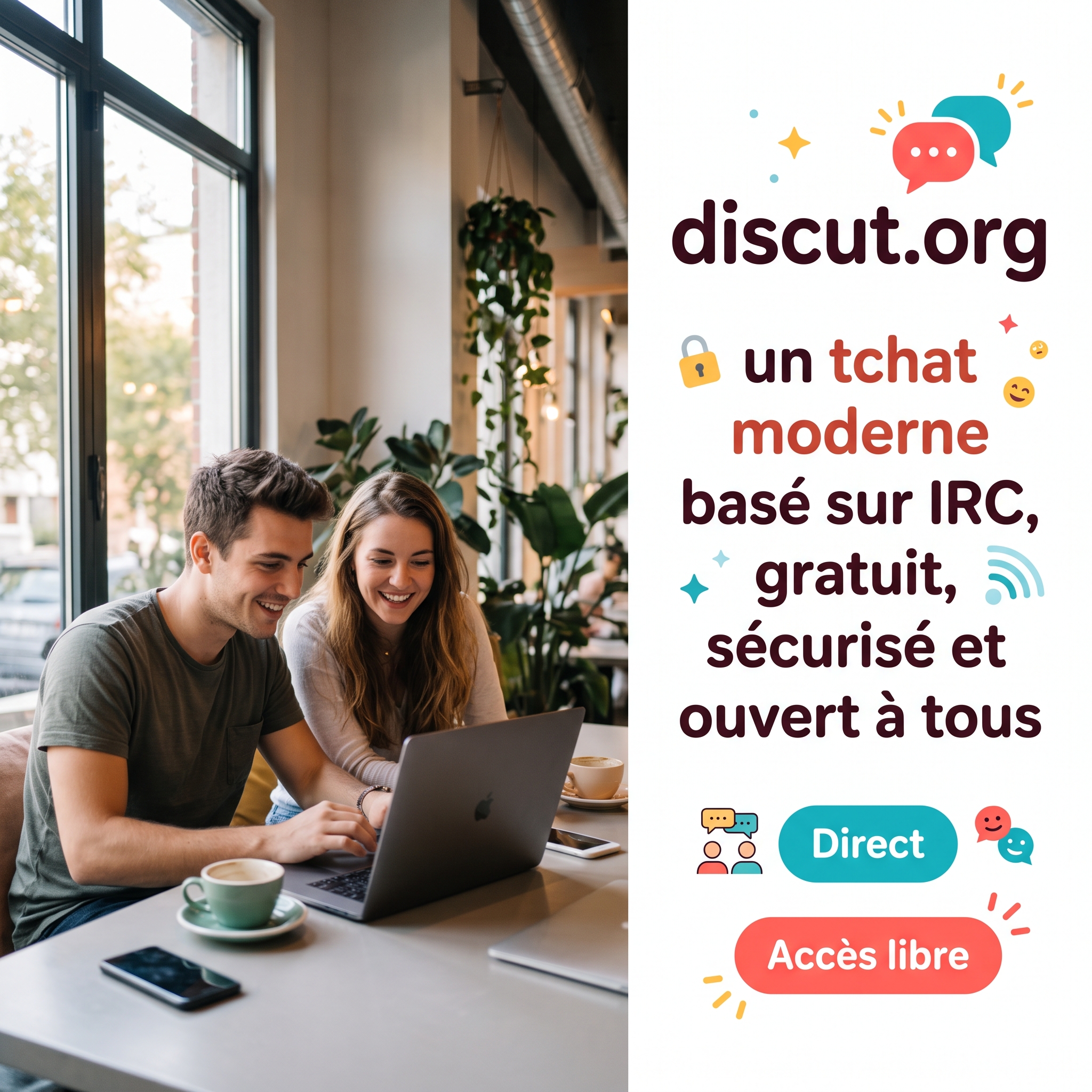 discut.org : un tchat moderne basé sur IRC, gratuit, sécurisé et ouvert à tous